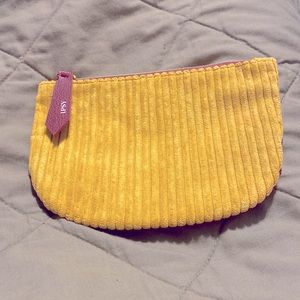 Ipsy Maroon Mustard Yellow Velvet Glam Bag Makeup Zipper Cosmetics Clutch